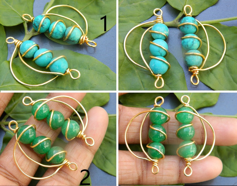 Gold Connector Connector Making jewelry Gemstone connector Wire Wrapped Connectors DIY jewelry Chram connector