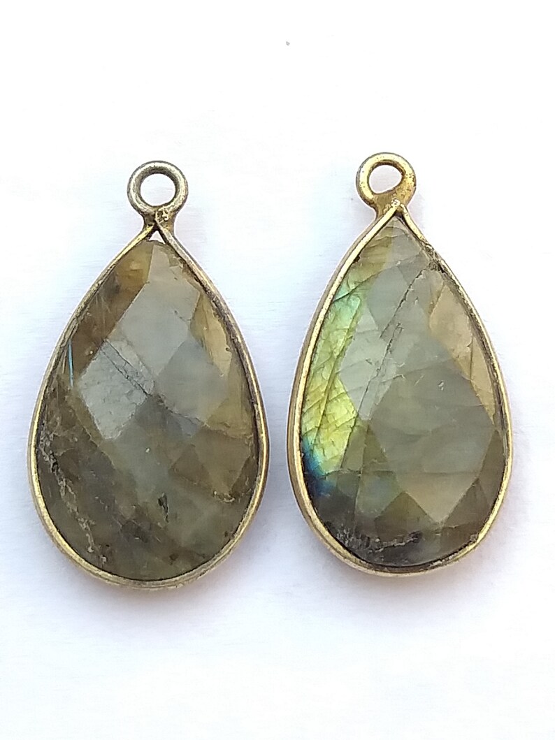 Jewelry Connectors bezel setting Connector Labradorite faceted connector DIY Jewelry Making Supply Jewelry Finding Charms Pendant