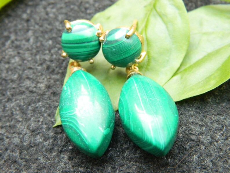 Beautiful earring Sale Gemstone earring Bezel set stud earring Malachite and Turquoise Earring Fashion Jewelry gift for her Charm