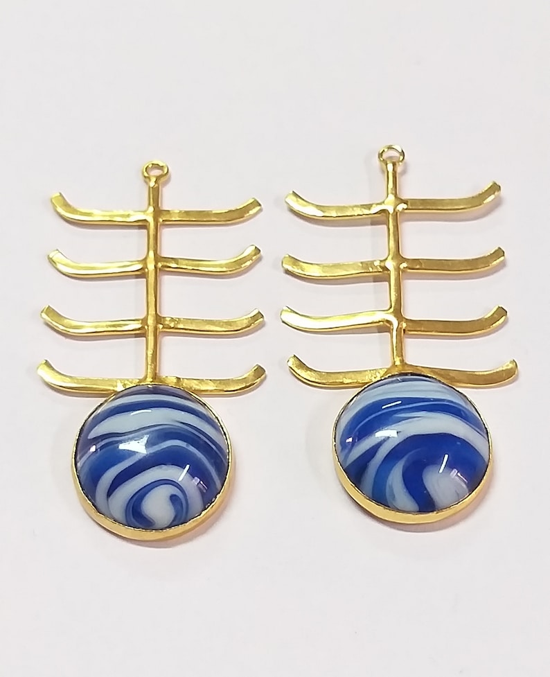 Jewelry making Boho jewelry Earring Finging Gold plated Agate connector Gift Jewelry Making supplies Bohemein Gemtone DIY Earrings