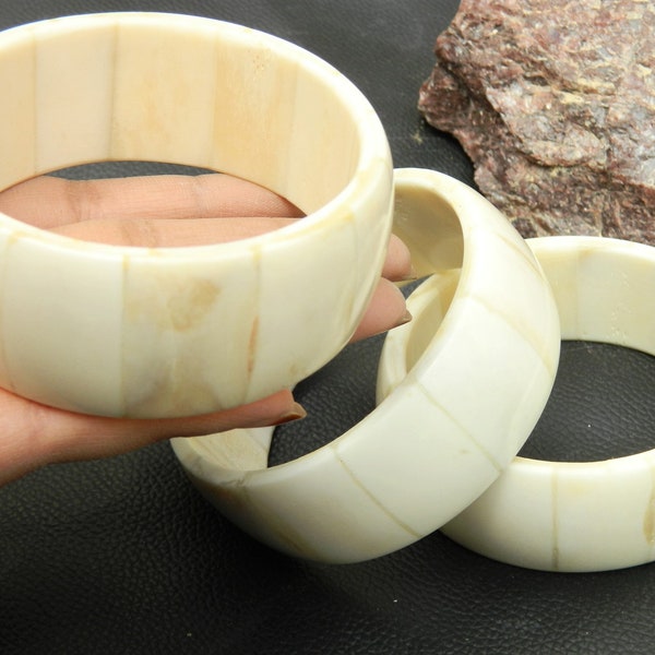 Ethically Sourced Vintage Bone Bangle Bracelet Ethnic Wide Bangle Fashion jewelry Gift for her