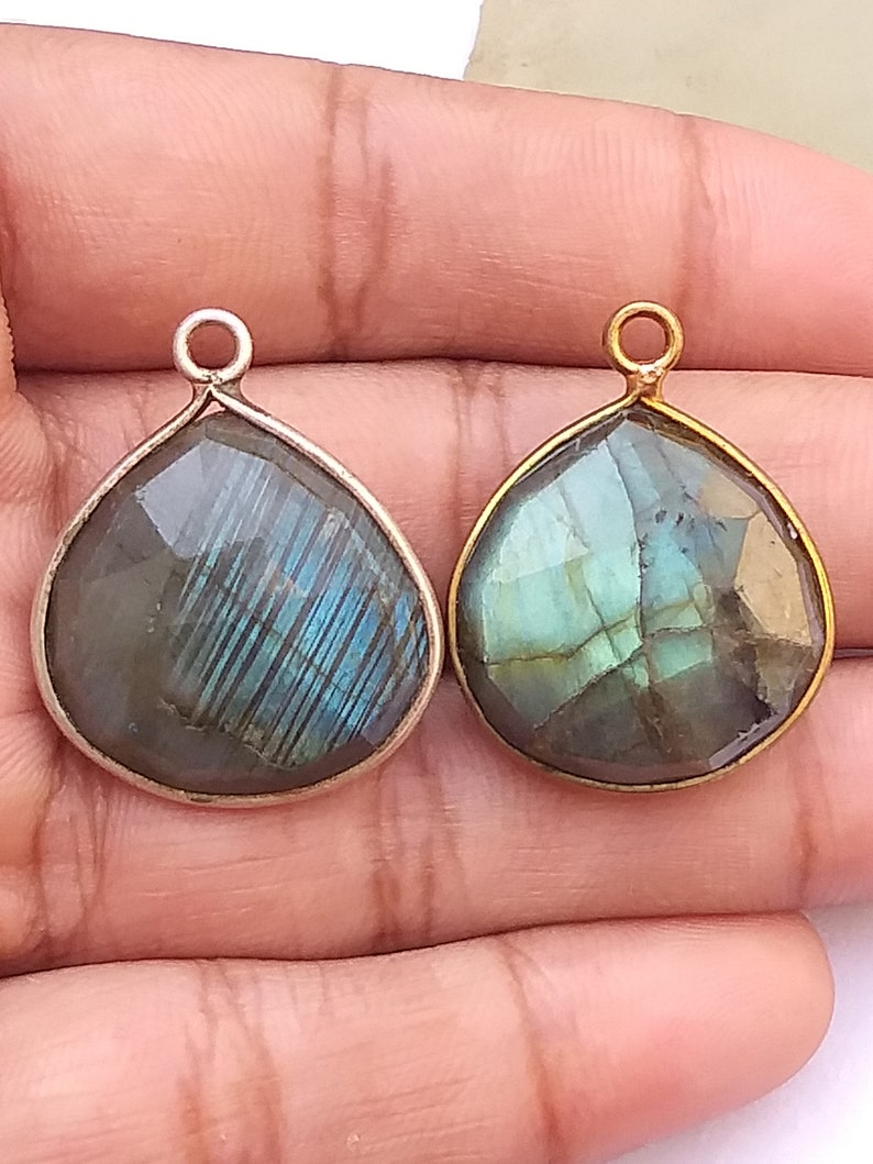 Jewelry Connectors bezel setting Connector Labradorite faceted connector DIY Jewelry Making Supply Jewelry Finding Charms Pendant