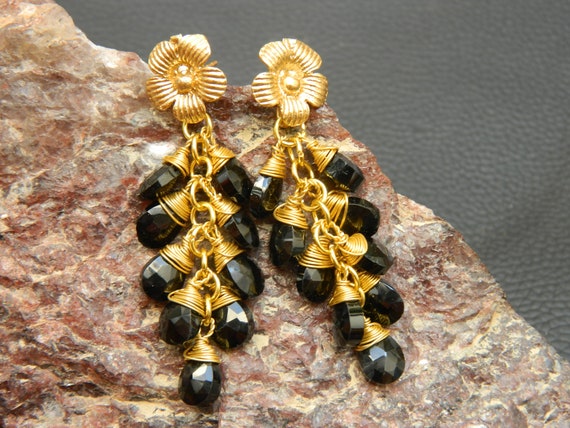 Black Gold Beaded Earrings Earrings Gradient Drop Earrings Native Earrings  Gift for Her Boho Earrings Fringe Earrings Long Earrings - Etsy Canada | Beaded  earrings, Beaded chandelier earrings, Etsy earrings