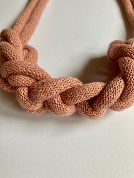 Blush Rope Necklace, bold statement necklace