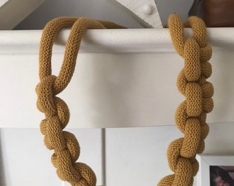 Mustard Half hitch rope necklace
