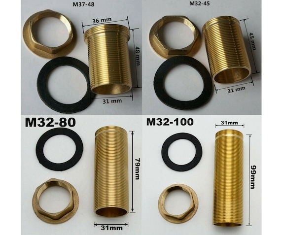 Mixer Tap Extension Repair Fitting Kit Threaded Brass Tube Nut
