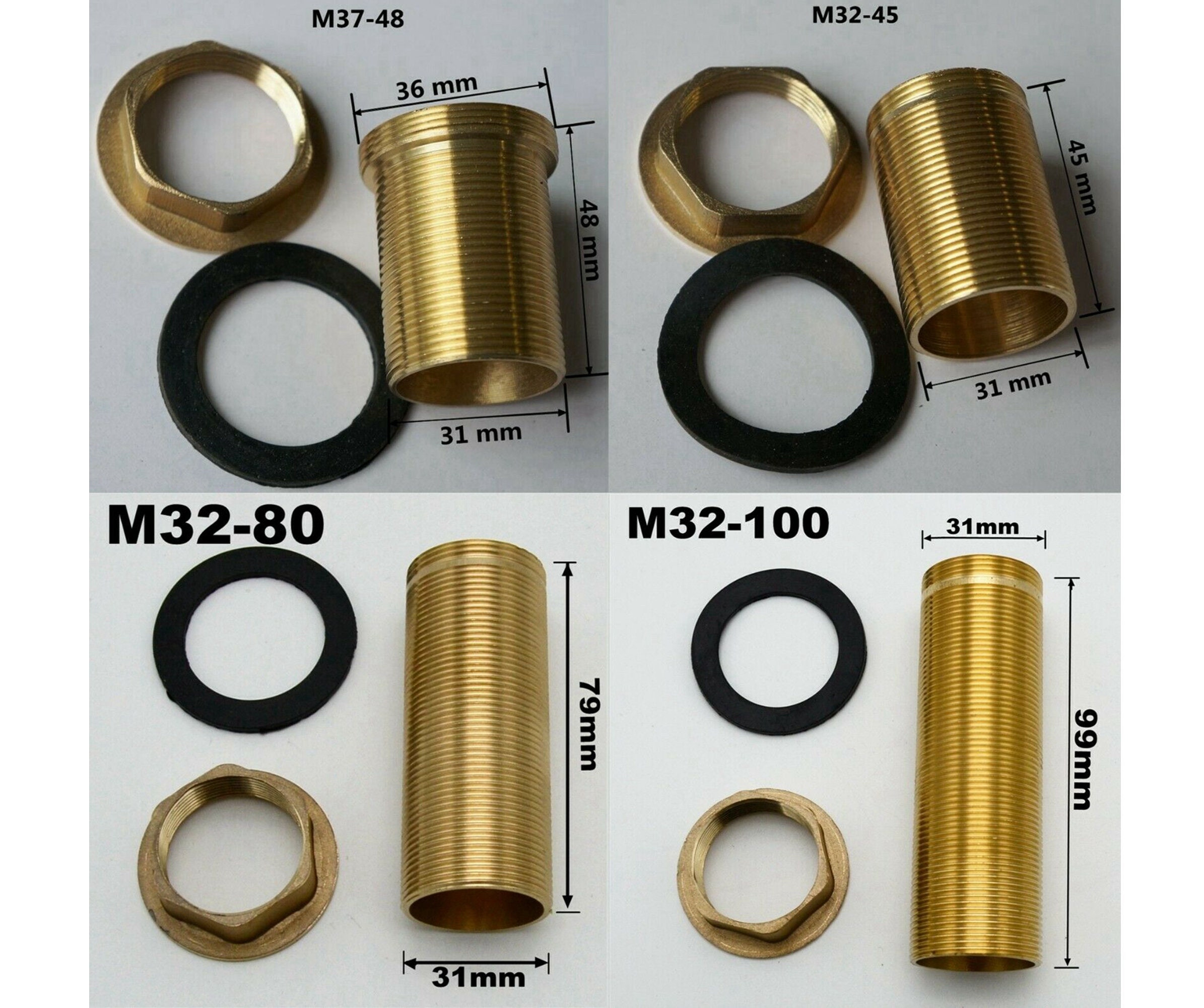 Mixer Tap Extension Repair Fitting Kit Threaded Brass Tube Nut Etsy UK