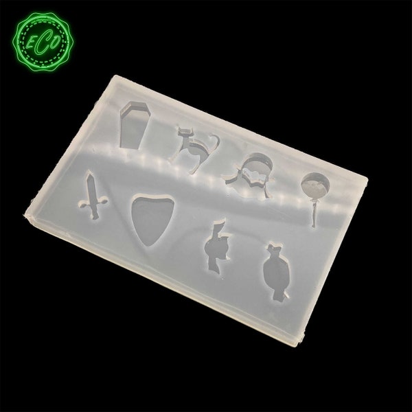 Mini set Halloween stud earrings silicone mold Shaker Bits