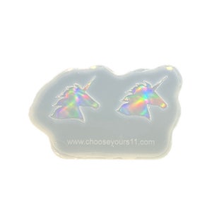 Ear studs unicorn holo silicone mold Special Effect 2 pieces set for stud earrings image 4
