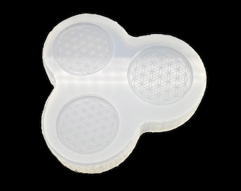 Shopping Cart Coin Flower of Life silicone mold 1Euro 50c 2Euro