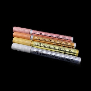 DecoColor Premium Marker, Deco Color Marker oro Argento rame Bronzo Pennarello in resina