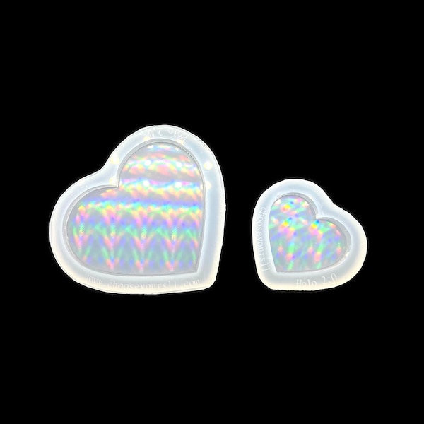 Heart Holographic Silicone Resin Mold Keychain