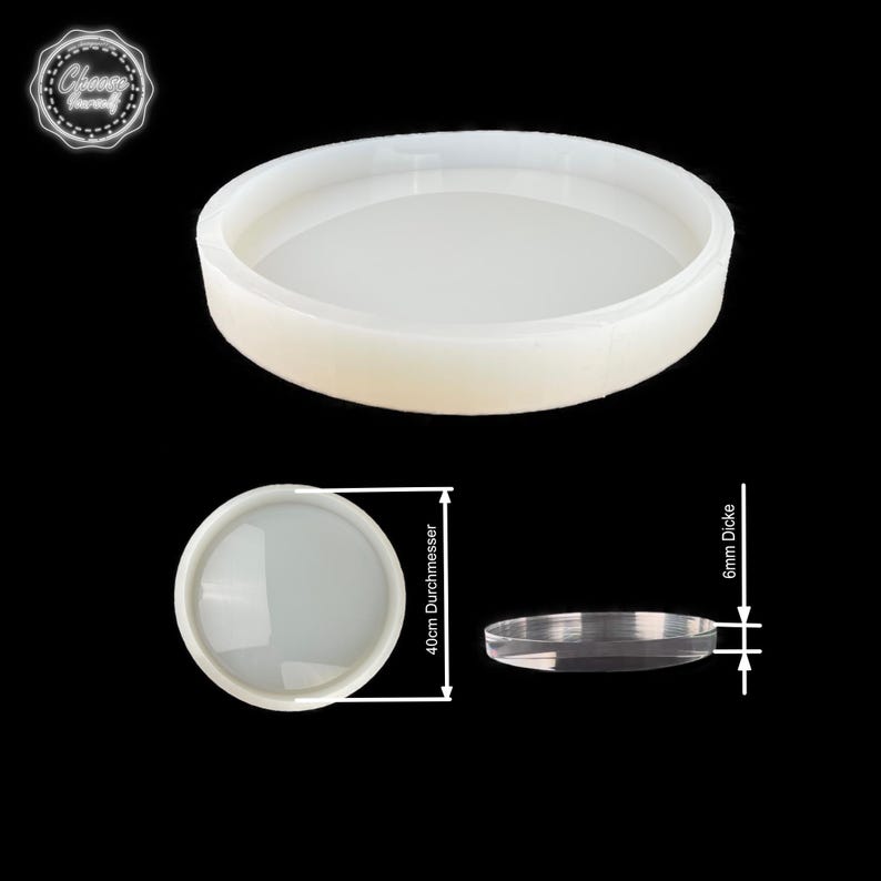 Cirkelform i silikon 10 till 50 cm i diameter 6-50 mm tjock Resinform Underlägg Klocka och bordsform 40cm / 15,74Inch