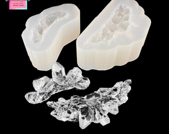 Crystal Duo Cluster Resin Mold Druzy