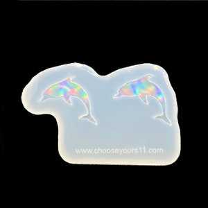 Dolphin ear studs silicone holograpic mold Special Effect 2pcs set