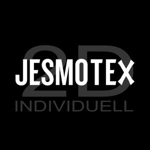 Può includere: Logo in bianco e nero con il testo "JESMOTE X" e le parole "INDIVIDUELL" sotto.