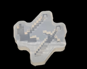 Gaming Pixel Schwert und spitzhacke  Silikonform