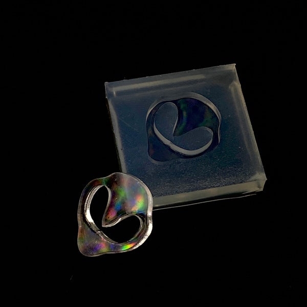 Ear studs Alien Holographic silicone mold 2 pieces set for ear studs resin mold