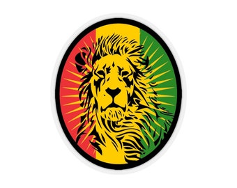 Rasta Lion Sticker, Lion of Judah, Reggae Sticker, Rastafari Kiss-Cut Sticker für Rasta Love