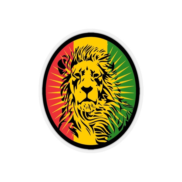 Autocollant Rasta Lion, Lion de Juda, Autocollant Reggae, Autocollant Rastafari Kiss-Cut pour l’amour Rasta