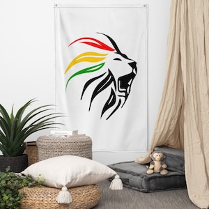 Rasta Lion Flag | Jamaican Colors Rastafari Peace Decoration | 34.5&quot; x 56&quot; | 86.3 cm x 142.2 cm