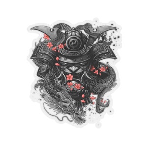 Samurai Warrior Bushido Fighter Japanese Oni Kiss-Cut Stickers
