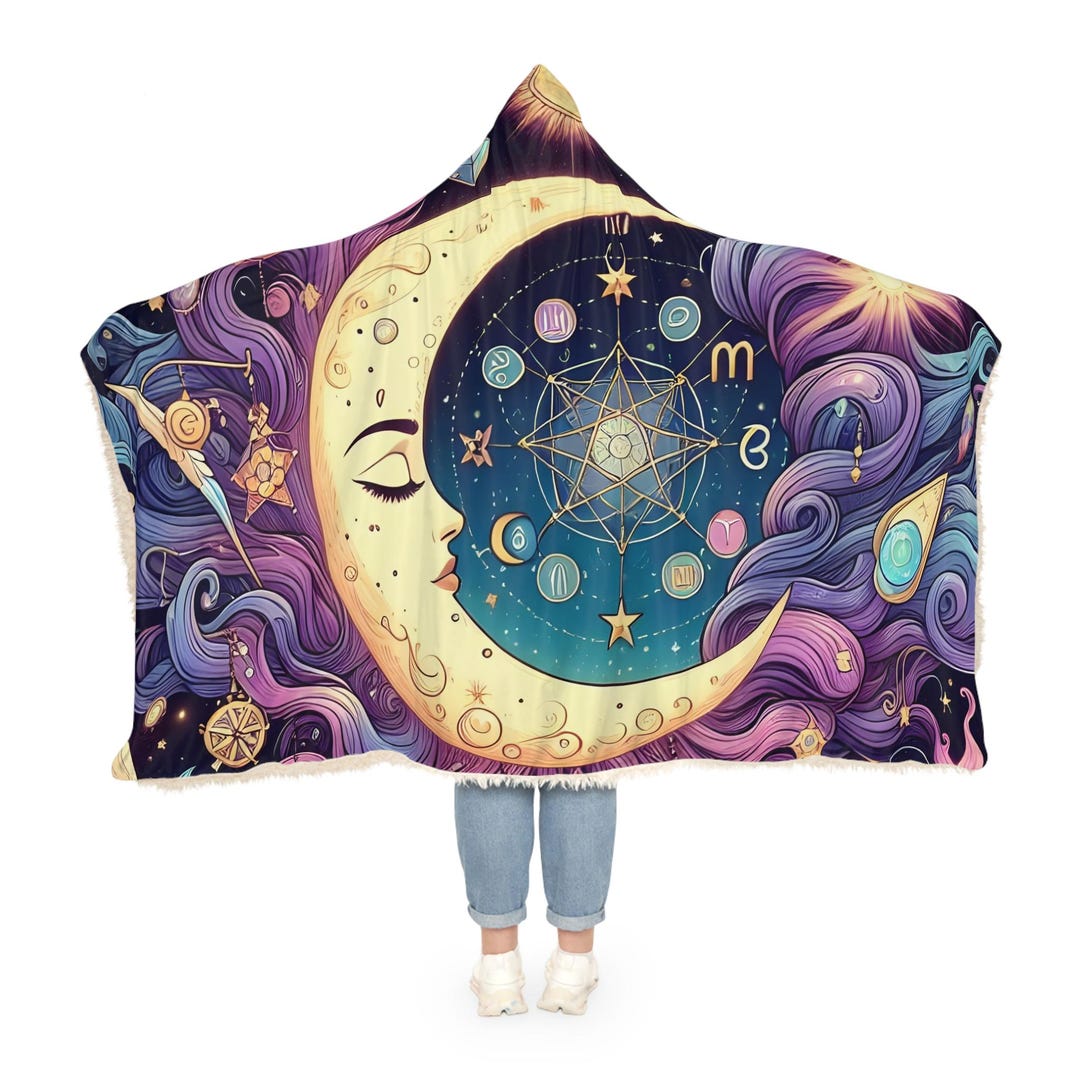 Celestial Blanket, Moon Stars Space Night Sky Design, Cozy Throw ...