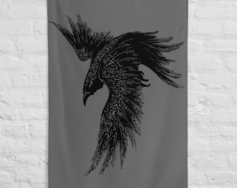Viking Raven Flag Norse Mythology Decoration Vikings Deco Crow 34.5&quot; x 56&quot; , 88 cm x 142.2 cm