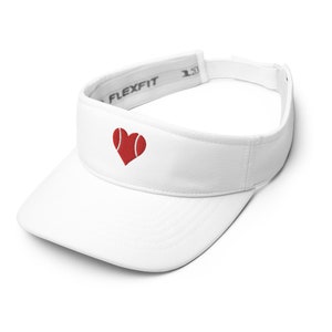 Tennis Lover Visor,  Embroidered Tennis Heart Ball