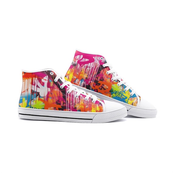 Graffiti Street Art Painting Sneakers, Unisex High Top