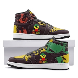 One Love Sneakers, Rasta Sneakers, Reggae, Jamaica, Unique Unisex Sneaker TR
