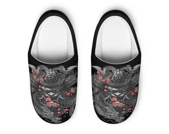 Samurai Slippers, Oni Japan Warrior, Men's Indoor Slippers