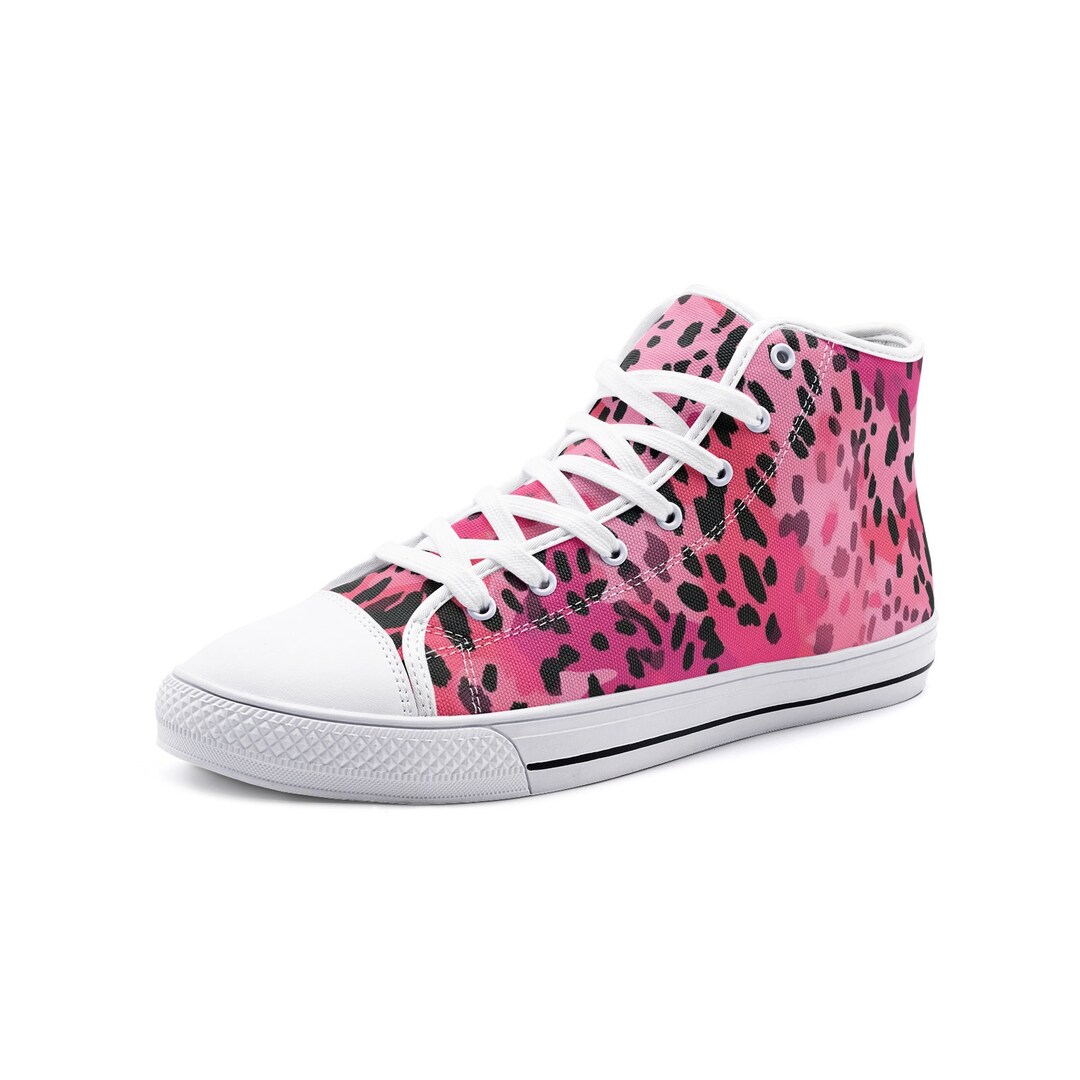Pink Striped Leopard Canvas Shoes