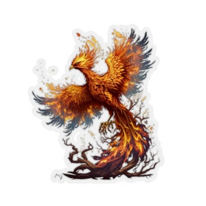Autocollant Phoenix Rising, hors des cendres, New Beginnings & Resurrection, Phoenix gift, Kiss-Cut Stickers