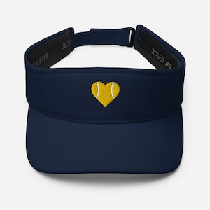 Tennis Love Visor, Women&#39;s Tennis Hat, Heart Tennis Visor Cap, Tennis Hat Gift, Distressed Dad Visor Hat