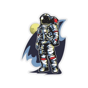 Pegatina de astronauta, pegatina Spaceman, pegatina de espacio, regalo de pegatinas Kiss-Cut para amante del espacio