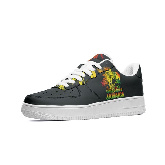 One Love Jamaica sneakers Rasta coole schoenen unisex lage leren sneakers aangepaste sneakers Etsy Nederland