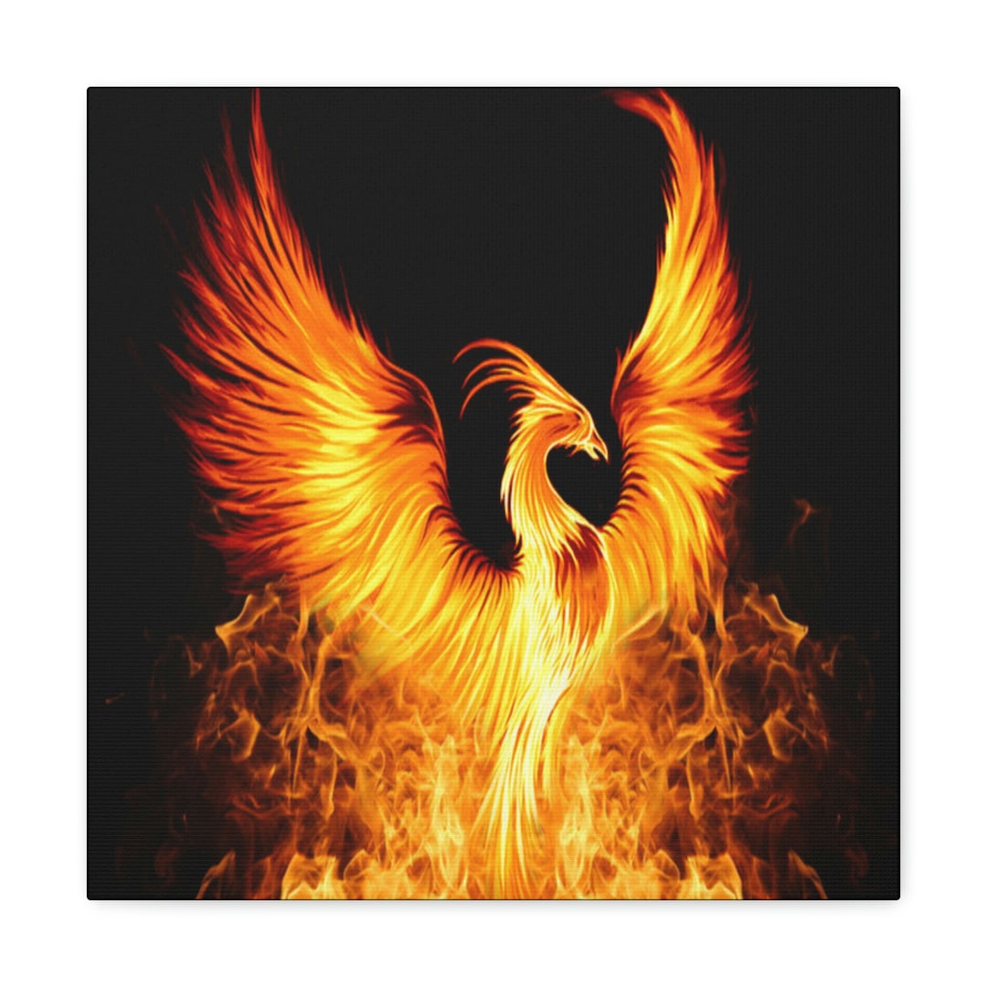 Canvas Print of the Phoenix, Phoenix Rising Wall Art, Out of the Ashes, New Beginnings Rebirth