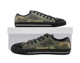 Scarpe basse mimetiche, mimetiche verdi, scarpe da ginnastica