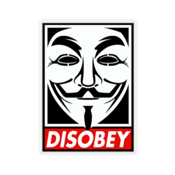 Anonymous Sticker, Anonymous Disobey Activist, Revolution Sticker, Anonymous Mask,  Hacker Sticker, Protest,Kiss-Cut Stickers