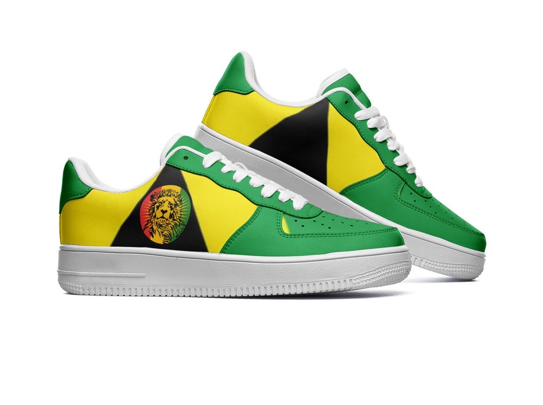 Nike Af1 Rasta Rasta Lion Sneakers, Lion Head, Jamaica Colors, AF1 Inspired, Unisex ...