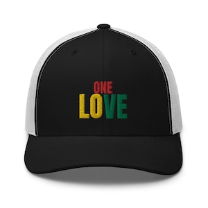 Rasta Hats Embroidered Rastafari Colors Jamaican Roots Peace Trucker Cap