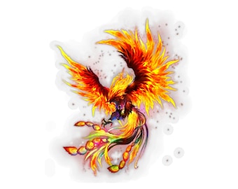 Rising Phoenix, out of the ashes, Fire Fenix, Phoenix Sticker, Phoenix gift, Kiss-Cut Stickers