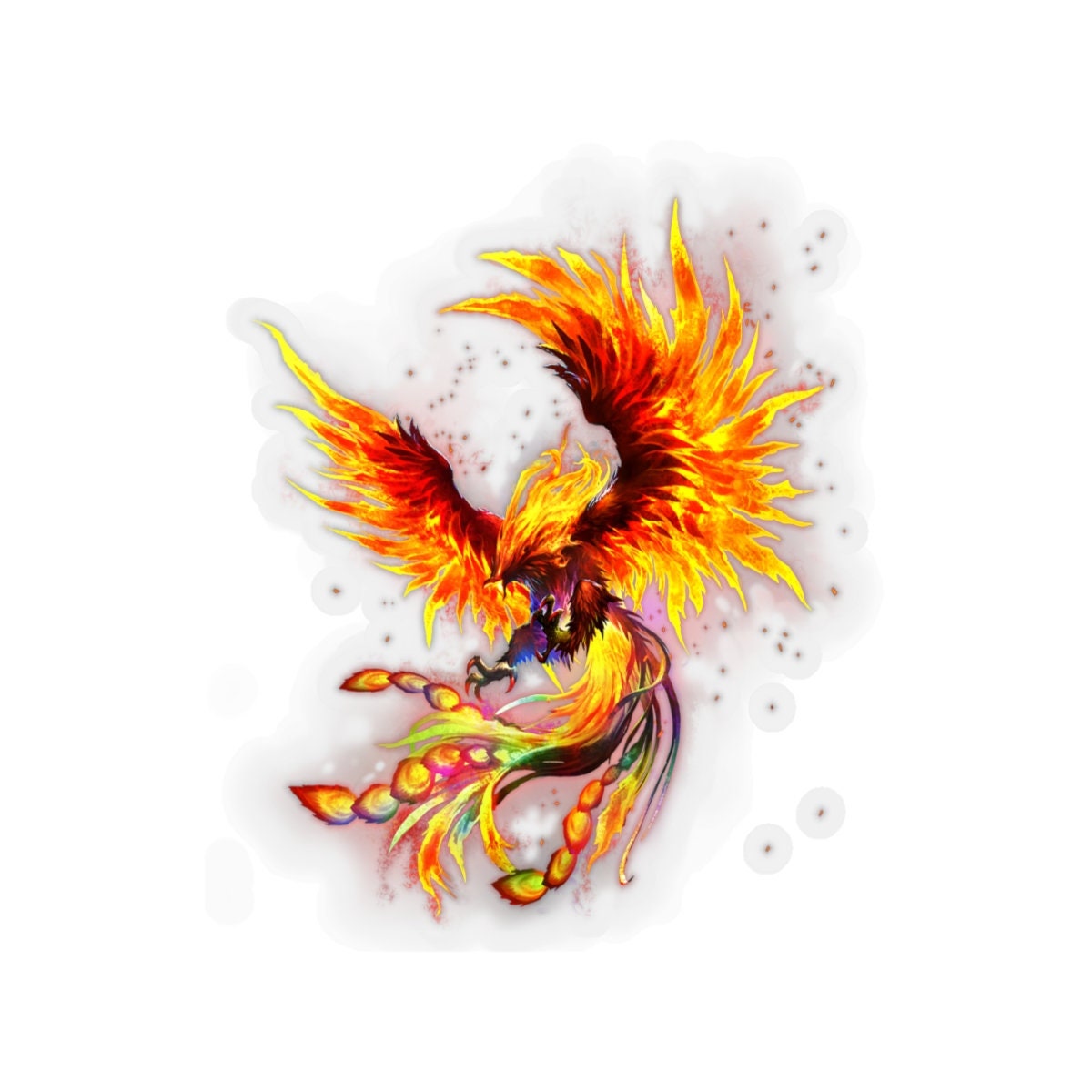 Rising Phoenix Out Of The Ashes Fire Fenix Phoenix Sticker Etsy