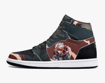 Chaussures personnalisées anime, baskets en cuir Ninja Boy, nuage d'Akatsuki, baskets montantes en cuir inspirées de l'AJ1