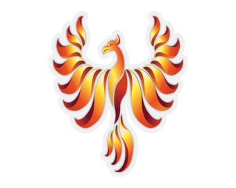 Rising Phoenix, out of the ashes, Fire Fenix, Phoenix Sticker, Phoenix gift, Kiss-Cut Stickers