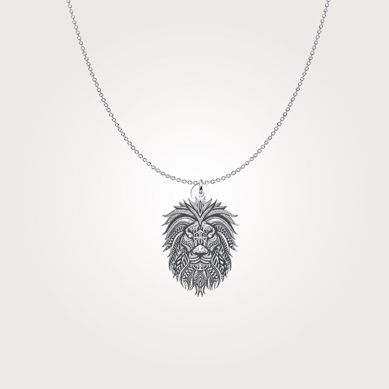 Lion Jewelry Lion Necklace Lion head pendant