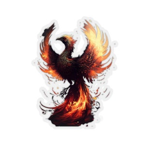 Autocollant Phoenix Rising, hors des cendres, New Beginnings & Resurrection, Phoenix gift, Kiss-Cut Stickers
