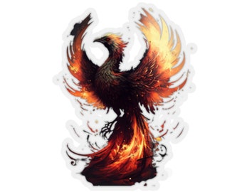 Phoenix Rising Sticker, out of the ashes, New Beginnings & Resurrection, Phoenix gift, Kiss-Cut Stickers