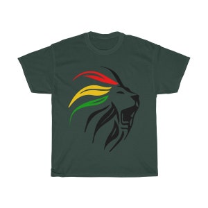 Rasta Lion T-shirt, Marley Lion,Art Dreadlock Rastafari Reggae T-Shirt for Rasta Lover Unisex Heavy Cotton Tee